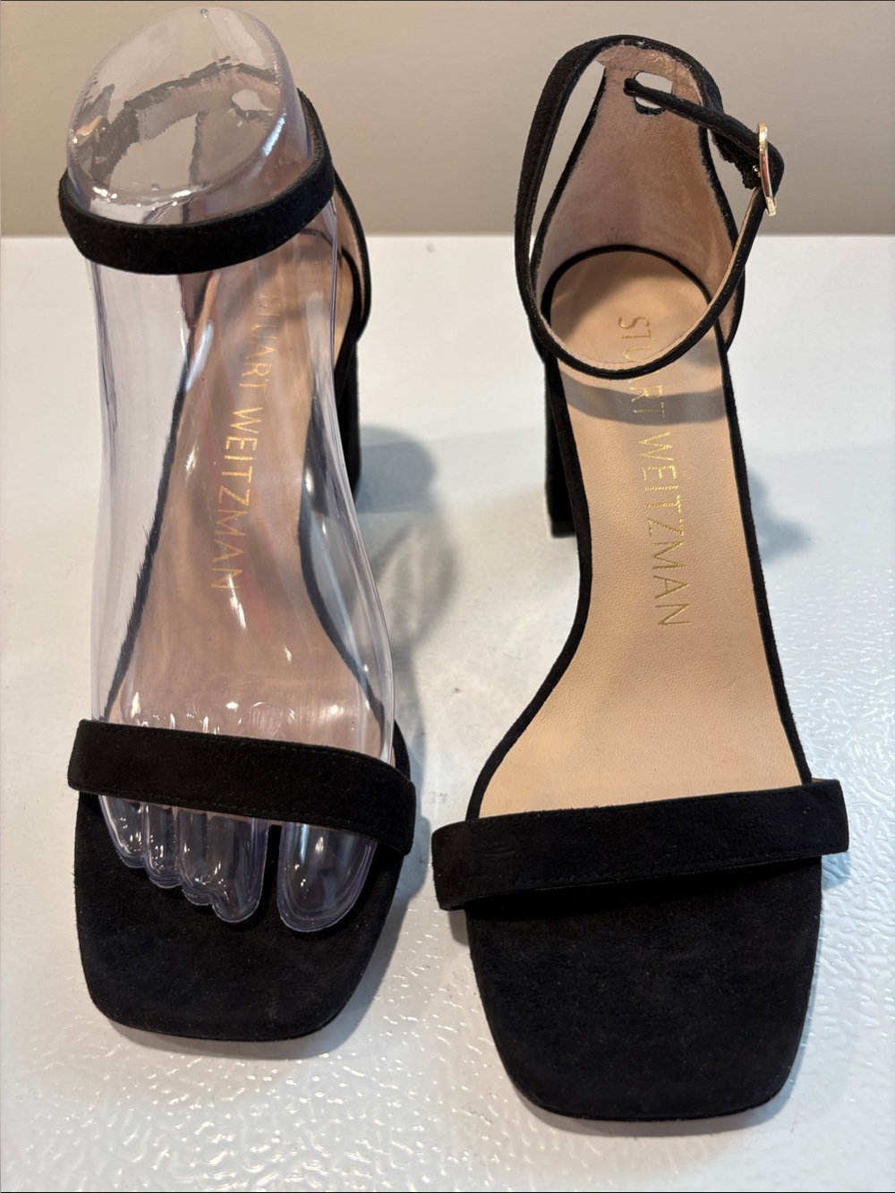 NWOT Stuart Weitzman Nudistcurve 75 Block Heel Sandal